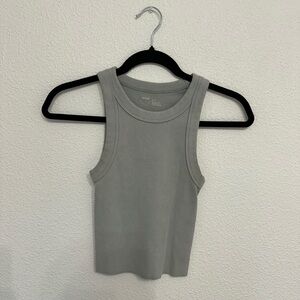 Aerie Heather Gray blue Ribbed Tank Top